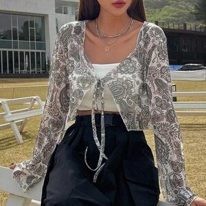 Paisley boho print cropped top